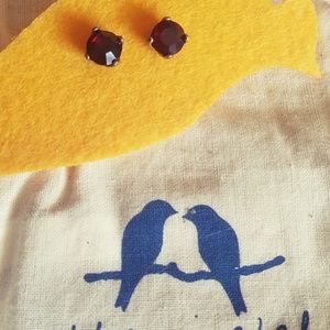 Garnet stud earrings